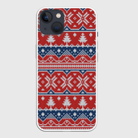 Чехол для iPhone 13 с принтом New Year Pattern в Петрозаводске,  |  | background | christmas | christmas pattern | herringbone | holiday | knitted pattern | new year | pattern | snowflakes | texture | tree | вязаный узор | елка | елочка | новогодний узор | новый год | паттерн | праздник | рождество | снежинки | текстура | у