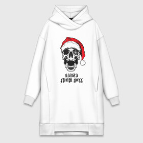 Платье-худи хлопок с принтом Santa Claus from hell. в Петрозаводске,  |  | christmas | new year | red cap | santa claus | santa from hell | skull | spider web | дед мороз | красный колпак | новый год | паутина | рождество | санта из ада | санта клаус | череп