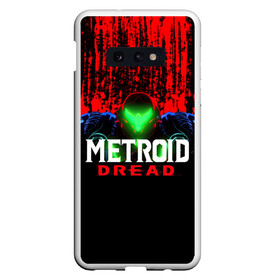 Чехол для Samsung S10E с принтом Metroid Dread Самус Аран и потеки крови в Петрозаводске, Силикон | Область печати: задняя сторона чехла, без боковых панелей | aran | dread | mercurysteam | metroid | nintendo | samus | samus aran | самус аран