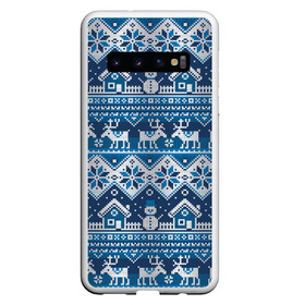 Чехол для Samsung Galaxy S10 с принтом Christmas Pattern в Петрозаводске, Силикон | Область печати: задняя сторона чехла, без боковых панелей | background | christmas | deer | holiday | house | knitted pattern | new year | pattern | snow | snowflakes | snowman | texture | winter | вязаный узор | домик | зима | новый год | олени | праздник | рождество | снег | снеговик | снежинки | текстура | узор