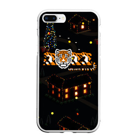 Чехол для iPhone 7Plus/8 Plus матовый с принтом Ночной новогодний город 2022 год тигра в Петрозаводске, Силикон | Область печати: задняя сторона чехла, без боковых панелей | Тематика изображения на принте: 2022 | год тигра | новый год | новый год 2022 | символ года | тигр | тигренок | тигрица | тигры