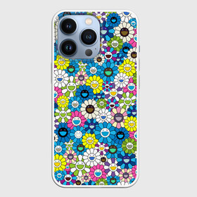 Чехол для iPhone 13 Pro с принтом Takashi Murakami Улыбающиеся цветы в Петрозаводске,  |  | japan | pop art | smile | summer | takashi murakami | арт | детские рисунки | искусство | красочный | лето | поляна | поп арт | разноцветные цветы | ромашки | смайл | такаси мураками | такаши мураками | узор | улыбки