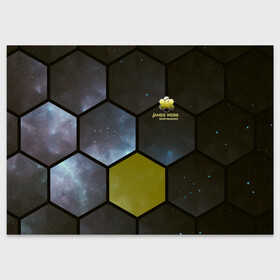 Поздравительная открытка с принтом JWST space cell theme в Петрозаводске, 100% бумага | плотность бумаги 280 г/м2, матовая, на обратной стороне линовка и место для марки
 | james webb | jwst | webb | астрономия | астрофизика | вселенная | галактика | джеймс уэбб | звезды | космос | наблюдения | наука | телескоп