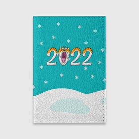 Обложка для паспорта матовая кожа с принтом Надпись 2022 Новый год в Петрозаводске, натуральная матовая кожа | размер 19,3 х 13,7 см; прозрачные пластиковые крепления | Тематика изображения на принте: 2022 | год тигра | новый год | новый год 2022 | символ года | тигр | тигренок | тигрица | тигры