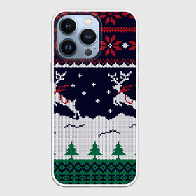 Чехол для iPhone 13 Pro с принтом СВИТЕР С ОЛЕНЯМИ | DEER SWEATER в Петрозаводске,  |  | 2022 | christmas | cold | deer | merry | new | snow | winter | year | буря | вязаный | год | елка | елки | ель | зима | лес | метель | мороз | новый | олени | олень | оленями | рождество | с | свитер | снег | снежинка | снежинки | холод