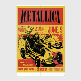 Магнитный плакат 2Х3 с принтом Metallica - Iowa Speedway playbill в Петрозаводске, Полимерный материал с магнитным слоем | 6 деталей размером 9*9 см | car | death | group | hard rock | hype | metallica | music | skull | speed | thrash metal | usa | группа | металлика | музыка | скорость | сша | тяжёлый рок | череп