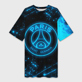 Платье-футболка 3D с принтом PSG NEON STYLE SPORT  ПСГ НЕОН в Петрозаводске,  |  | neon | paris saint germain | psg | saint | sport | неон | париж | псг | псж | спорт | футбол