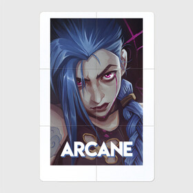 Магнитный плакат 2Х3 с принтом Arcane (Jinx) в Петрозаводске, Полимерный материал с магнитным слоем | 6 деталей размером 9*9 см | arcane | jinx | league of legends | персонаж | рисунок