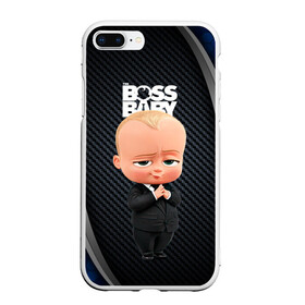 Чехол для iPhone 7Plus/8 Plus матовый с принтом BOSS black blue в Петрозаводске, Силикон | Область печати: задняя сторона чехла, без боковых панелей | baby | boss | boss baby | босс | босс молокосос | маленький босс | малыш | мальчик | молокосос | ребенок