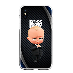 Чехол для iPhone XS Max матовый с принтом BOSS black blue в Петрозаводске, Силикон | Область печати: задняя сторона чехла, без боковых панелей | baby | boss | boss baby | босс | босс молокосос | маленький босс | малыш | мальчик | молокосос | ребенок