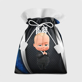 Подарочный 3D мешок с принтом BOSS black blue в Петрозаводске, 100% полиэстер | Размер: 29*39 см | Тематика изображения на принте: baby | boss | boss baby | босс | босс молокосос | маленький босс | малыш | мальчик | молокосос | ребенок