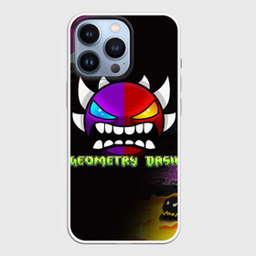 Чехол для iPhone 13 Pro с принтом GEOMETRY DASH PIXEL ART DEMON в Петрозаводске,  |  | 2d | arcade | demon | game | geometry dash | meltdown | robtop | smile | аркада | геометрический тире | демон | раннер | смайлы | эмоции