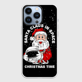 Чехол для iPhone 13 Pro с принтом Санта в космосе в Петрозаводске,  |  | 2021 | 2022 | christmas | merry | merry christmas | new year | snow | sweater | ugly christmas | winter | в космосе | зима | космический | космос | новогодний | новогодняя | новый год | рождественский | рождественский свитер | рождество | с