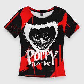 Женская футболка 3D Slim с принтом POPPY PLAYTIME  ХАГИ ВАГИ в Петрозаводске,  |  | poppy playtime | игра | кукла | монстр | плэйтайм | попи плей тайм | попи плэй тайм | попиплейтам | попиплэйтайм | поппи плейтайм | поппиплэйтайм | хагги вагги | хаги ваги | хоррор
