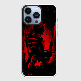 Чехол для iPhone 13 Pro с принтом ВЕДЬМАК И ПЛОТВА   THE WITCHER WILD HUNT в Петрозаводске,  |  | geralt | the witcher | the witcher wild hunt | witcher | wolf | аард | аксий | белый волк | ведьмак | ведьмак 3 | волк | геральт | игни | ирден | йенифер | каер морхен | квен | охотник | трисс | цири | школа волка