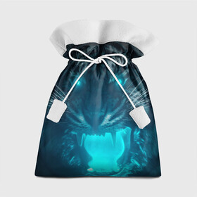 Подарочный 3D мешок с принтом Неоновый водяной тигр 2022 в Петрозаводске, 100% полиэстер | Размер: 29*39 см | 2022 | водяной тигр | неон | новый год | тигр