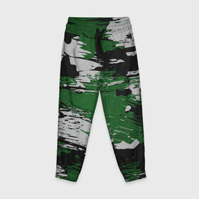 Детские брюки 3D с принтом Green Paint Splash в Петрозаводске, 100% полиэстер | манжеты по низу, эластичный пояс регулируется шнурком, по бокам два кармана без застежек, внутренняя часть кармана из мелкой сетки | Тематика изображения на принте: 23 февраля | абстракция | акварель | армия | военные | зеленая | зеленые | зеленый | камуфляж | краски | милитари | на каждый день | хаки