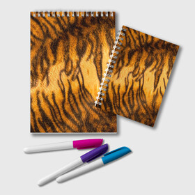 Блокнот с принтом Шкура тигра 2022 в Петрозаводске, 100% бумага | 48 листов, плотность листов — 60 г/м2, плотность картонной обложки — 250 г/м2. Листы скреплены удобной пружинной спиралью. Цвет линий — светло-серый
 | 2022 | год тигра | новый год | новый год 2022 | символ года | тигр | тигренок | тигрица | тигры