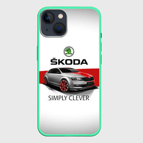 Чехол для iPhone 13 с принтом Skoda Rapid Sport в Петрозаводске,  |  | rapid | simply clever | skoda | автомобиль | машина | рапид | тачка | чехия | шкода