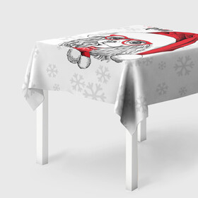 Скатерть 3D с принтом Happy Christmas кокер спаниель в Петрозаводске, 100% полиэстер (ткань не мнется и не растягивается) | Размер: 150*150 см | Тематика изображения на принте: american | cap | christmas | cocker spaniel | happy christmas | knitted scarf | new year | purebred dog | red | santa claus | snowflakes | американский | вязаный шарф | кокер спаниель | колпак | красные | новый год | очки | породистая собака | р