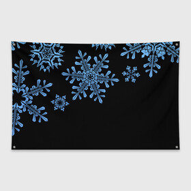 Флаг-баннер с принтом Минималистичные Снежинки в Петрозаводске, 100% полиэстер | размер 67 х 109 см, плотность ткани — 95 г/м2; по краям флага есть четыре люверса для крепления | зима | минимализм | новый год | снег | снегопад | снежинки