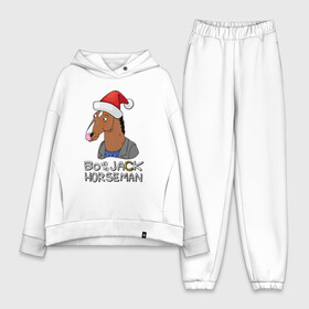 Женский костюм хлопок Oversize с принтом Bo Ho Ho Jack Horseman в Петрозаводске,  |  | 2022 | 2022 год | happy new year | santa | год тигра | дед мороз | каникулы | мороз | новогодний свитер | новый год | новый год 2022 | новый год тигра | оливье | праздник | рождество | санта клаус | свитер новогодний