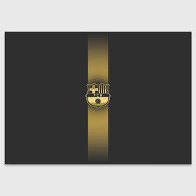 Поздравительная открытка с принтом Barcelona Gold-Graphite Theme в Петрозаводске, 100% бумага | плотность бумаги 280 г/м2, матовая, на обратной стороне линовка и место для марки
 | barcelona | blaugrana | fc barcelona | spain | барселона | гранатово синие | золото | золотоые логотипы | золотые эмблемы | ла лига | лига чемпионов | фк барселона | футбол | чемпионат испании