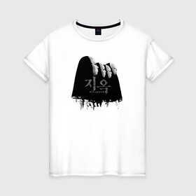 Женская футболка хлопок с принтом Спонсоры Hellbound в Петрозаводске, 100% хлопок | прямой крой, круглый вырез горловины, длина до линии бедер, слегка спущенное плечо | люди | маски | надпись | название | спонсоры