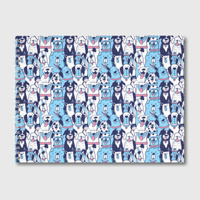 Альбом для рисования с принтом Забавные Пёсели паттерн Funny Dogs pattern в Петрозаводске, 100% бумага
 | матовая бумага, плотность 200 мг. | dog | бульдог | далматинец | йорк | мопс | песик | порода | смешной | собака