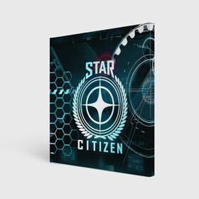 Холст квадратный с принтом Star Citizen (Стар Ситизен) в Петрозаводске, 100% ПВХ |  | squadron 42 | star citizen | галактика | игры | космического симулятора | космос