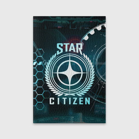 Обложка для паспорта матовая кожа с принтом Star Citizen (Стар Ситизен) в Петрозаводске, натуральная матовая кожа | размер 19,3 х 13,7 см; прозрачные пластиковые крепления | squadron 42 | star citizen | галактика | игры | космического симулятора | космос