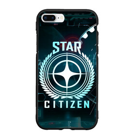 Чехол для iPhone 7Plus/8 Plus матовый с принтом Star Citizen (Стар Ситизен) в Петрозаводске, Силикон | Область печати: задняя сторона чехла, без боковых панелей | Тематика изображения на принте: squadron 42 | star citizen | галактика | игры | космического симулятора | космос