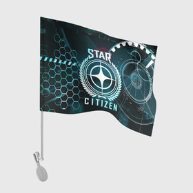 Флаг для автомобиля с принтом Star Citizen (Стар Ситизен) в Петрозаводске, 100% полиэстер | Размер: 30*21 см | squadron 42 | star citizen | галактика | игры | космического симулятора | космос