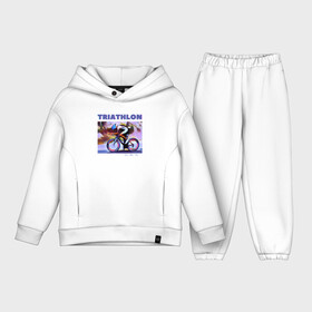 Детский костюм хлопок Oversize с принтом Триспорт в Петрозаводске,  |  | bike | run | swim | triathlon | triatlon | бег | велогонщик | велоспорт | выносливость | картина | краска | плавание | триатлон