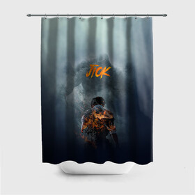 Штора 3D для ванной с принтом JioK огонь в Петрозаводске, 100% полиэстер | плотность материала — 100 г/м2. Стандартный размер — 146 см х 180 см. По верхнему краю — пластиковые люверсы для креплений. В комплекте 10 пластиковых колец | дым | монстры | огонь | персонаж | человек