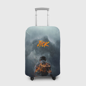 Чехол для чемодана 3D с принтом JioK огонь в Петрозаводске, 86% полиэфир, 14% спандекс | двустороннее нанесение принта, прорези для ручек и колес | дым | монстры | огонь | персонаж | человек