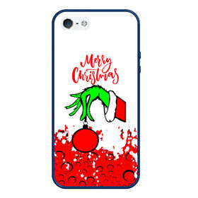 Чехол для iPhone 5/5S матовый с принтом Merry Christmas Grinch в Петрозаводске, Силикон | Область печати: задняя сторона чехла, без боковых панелей | 2022 | grinch | happy new year | merry christmas | год тигра | гринч | зима близко | нг | новогодний | новый год | новый год 2022 | рождество | снег | снежинки