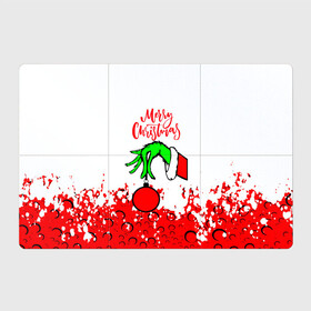 Магнитный плакат 3Х2 с принтом Merry Christmas Grinch в Петрозаводске, Полимерный материал с магнитным слоем | 6 деталей размером 9*9 см | Тематика изображения на принте: 2022 | grinch | happy new year | merry christmas | год тигра | гринч | зима близко | нг | новогодний | новый год | новый год 2022 | рождество | снег | снежинки
