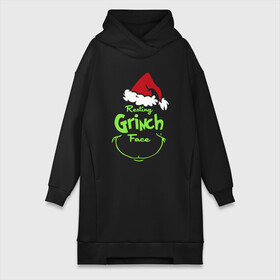 Платье-худи хлопок с принтом Resting Grinch Face. в Петрозаводске,  |  | 2022 | grinch | happy new year | merry christmas | год тигра | гринч | зима близко | нг | новогодний | новый год | новый год 2022 | рождество | снег | снежинки