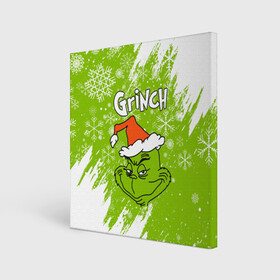 Холст квадратный с принтом Grinch Green. в Петрозаводске, 100% ПВХ |  | Тематика изображения на принте: 2022 | grinch | happy new year | merry christmas | год тигра | гринч | зима близко | нг | новогодний | новый год | новый год 2022 | рождество | снег | снежинки