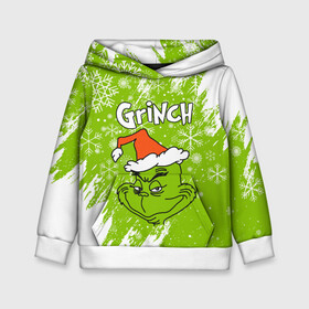 Детская толстовка 3D с принтом Grinch Green. в Петрозаводске, 100% полиэстер | двухслойный капюшон со шнурком для регулировки, мягкие манжеты на рукавах и по низу толстовки, спереди карман-кенгуру с мягким внутренним слоем | 2022 | grinch | happy new year | merry christmas | год тигра | гринч | зима близко | нг | новогодний | новый год | новый год 2022 | рождество | снег | снежинки