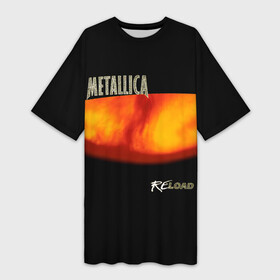 Платье-футболка 3D с принтом Metallica ReLoad в Петрозаводске,  |  | hard | heavy | james hetfield | kirk hammett | lars ulrich | metallica | music | robert trujillo | rock band | thrash | thrashmetal | альбом | джеймс хэтфилд | кирк хэмметт | ларс ульрих | метал | металика | металлика | музыка | роберт трухильо | рок груп