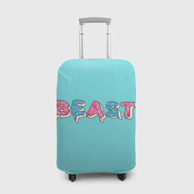 Чехол для чемодана 3D с принтом Mr Beast Donut в Петрозаводске, 86% полиэфир, 14% спандекс | двустороннее нанесение принта, прорези для ручек и колес | mr beast | mrbeast | youtube | арты | блогеры | мистер бист | прикольные надписи | ютуберы