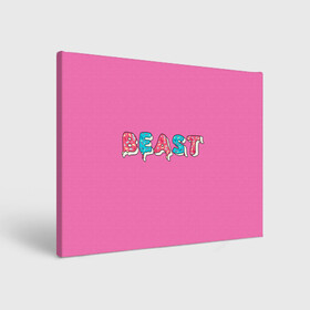Холст прямоугольный с принтом Mr Beast Donut (Pink edition) в Петрозаводске, 100% ПВХ |  | Тематика изображения на принте: arts | mr beast | mrbeast | youtube | арты | блогеры | мистер бист | прикольные надписи | ютуб | ютуберы