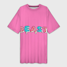 Платье-футболка 3D с принтом Mr Beast Donut (Pink edition) в Петрозаводске,  |  | arts | mr beast | mrbeast | youtube | арты | блогеры | мистер бист | прикольные надписи | ютуб | ютуберы