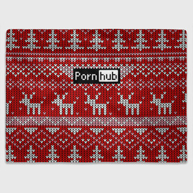 Плед 3D с принтом Porn Hub новогодний в Петрозаводске, 100% полиэстер | закругленные углы, все края обработаны. Ткань не мнется и не растягивается | deer | holiday | new year | pattern | новый год | олень | праздник | узор