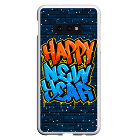 Чехол для Samsung S10E с принтом С Новым Годом граффити / Happy New Year graffiti в Петрозаводске, Силикон | Область печати: задняя сторона чехла, без боковых панелей | graffiti | wall | граффити | зима | новый год | рождество | снег | снежинка | стена