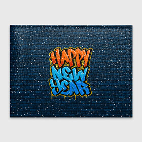 Обложка для студенческого билета с принтом С Новым Годом граффити / Happy New Year graffiti в Петрозаводске, натуральная кожа | Размер: 11*8 см; Печать на всей внешней стороне | graffiti | wall | граффити | зима | новый год | рождество | снег | снежинка | стена