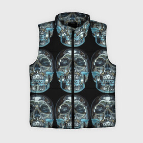 Женский жилет утепленный 3D с принтом Skulls pattern 2028 в Петрозаводске,  |  | fashion | future | pattern | skull | vanguard | авангард | будущее | мода | стекло | узор | череп