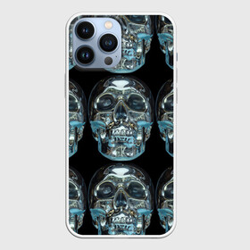 Чехол для iPhone 13 Pro Max с принтом Skulls pattern 2028 в Петрозаводске,  |  | fashion | future | pattern | skull | vanguard | авангард | будущее | мода | стекло | узор | череп